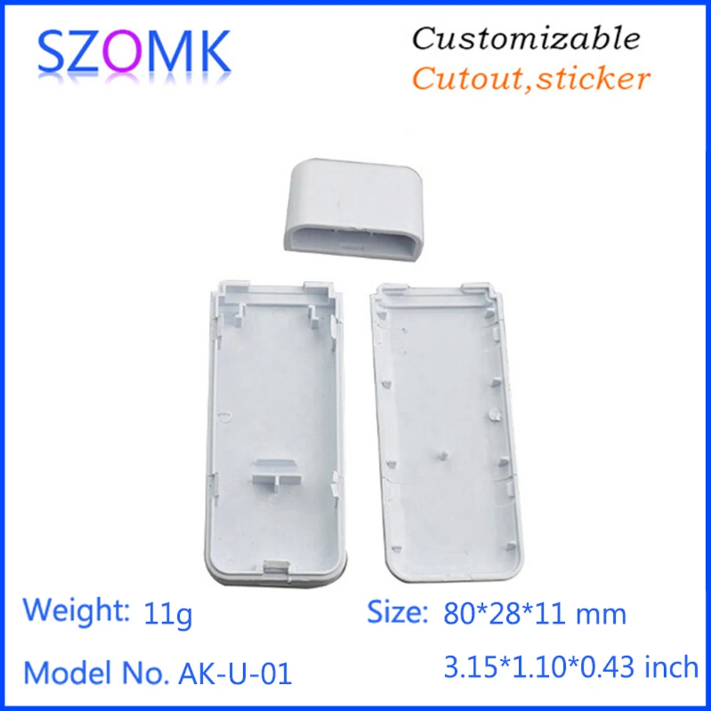 Hot selling small plastic usb stick enclosure (1 pcs) 80*22*12mm new diy plastic boxes, usb stick shell box electric case