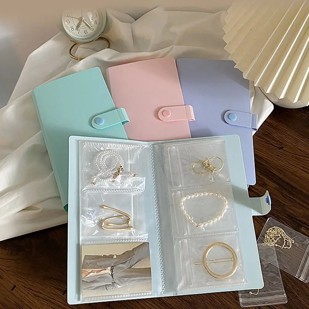 

Anti-oxidation Jewelry Storage Albums Desktop Drawer Organizer Transparent Necklace Bracelet Ring Book Holder Jewelry Bag