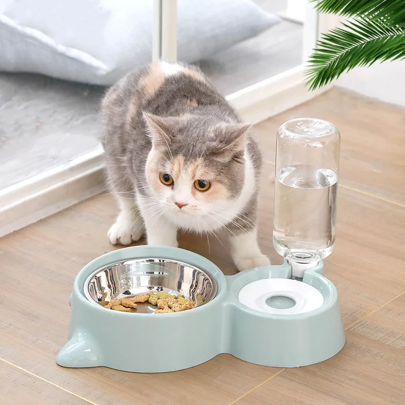 Dispensador automatico de agua y comida para perros - Tazon doble inox - imagen 3
