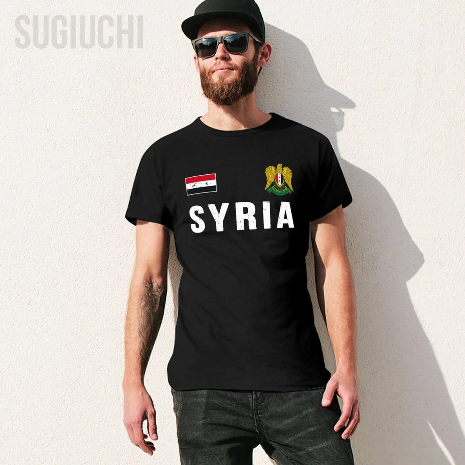 Men Syria Emblem Flag Syrian Tshirt Tees O-neck T Shirts Women Boys 100% Cotton Short T-Shirt Unisex All Seasons
