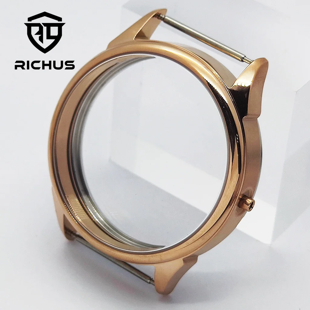 RICHUS ETA6497 케이스 42mm 로즈 골드 시계 케이스 ETA6497 6498 Seagull ST3600 ST3620 ST36 무브먼트