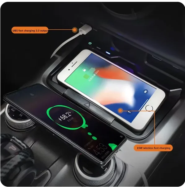 Least For WEY GWM Tank 300 2021 2022 2023 Car center console phone charger fast wireless charger charging plate charging holder