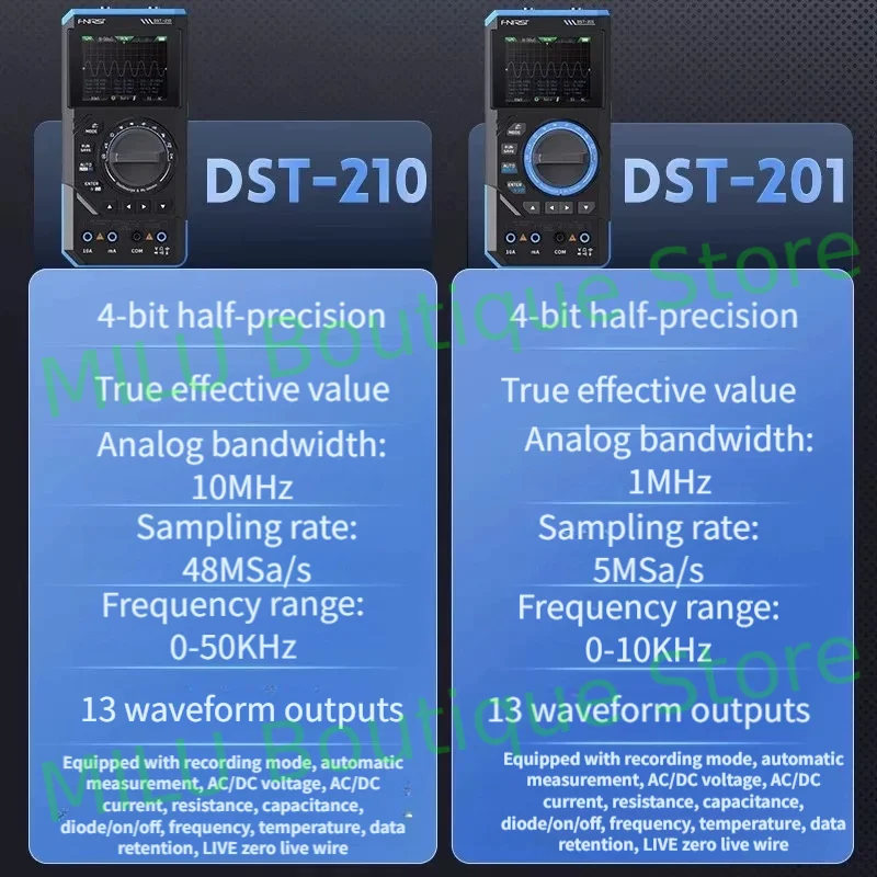 FNIRSI DST-210 3IN1 Digital Multimeter Oscilloscope Signal Source 19999 Counts 10MHz Multifunctional Portable Electrician Tools