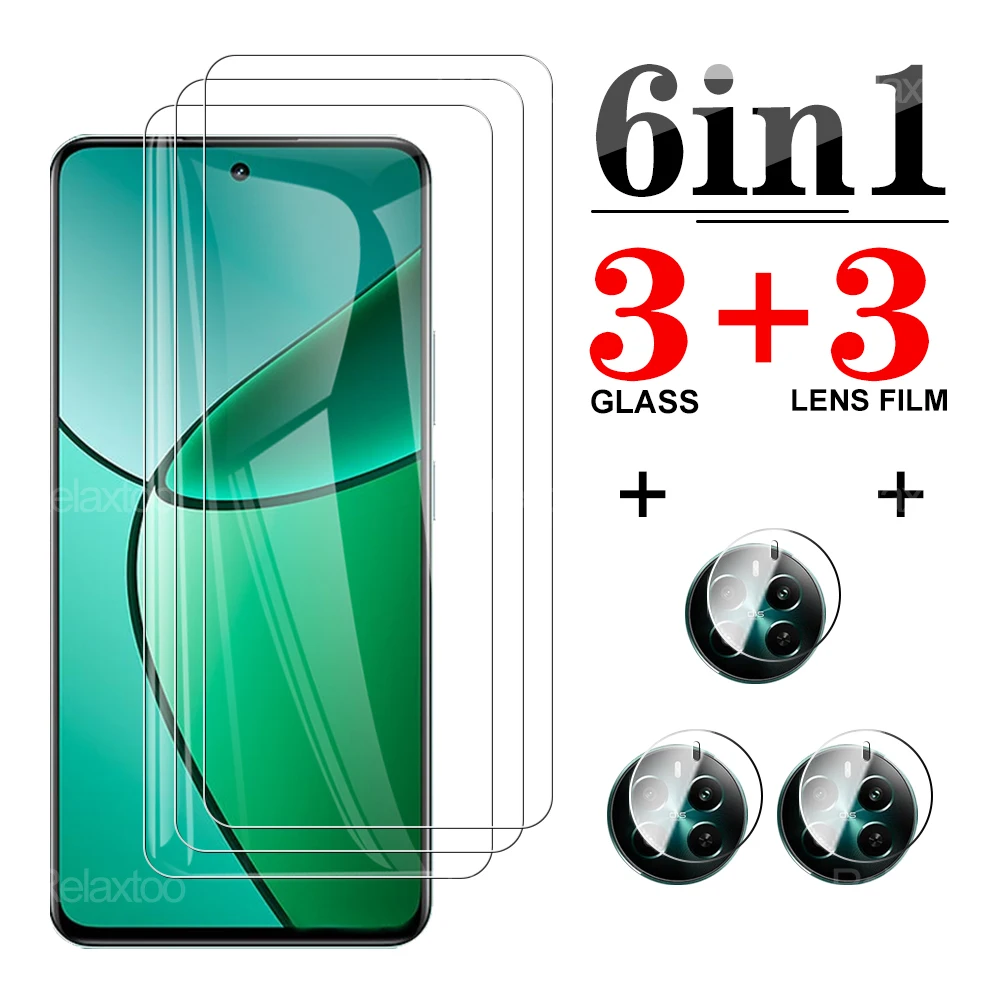 6in1 For Realme12 Plus High definition tempered glass realmi realm 12 12plus 12＋ 12x 12 x 5G screen protector lens film 6.67inch