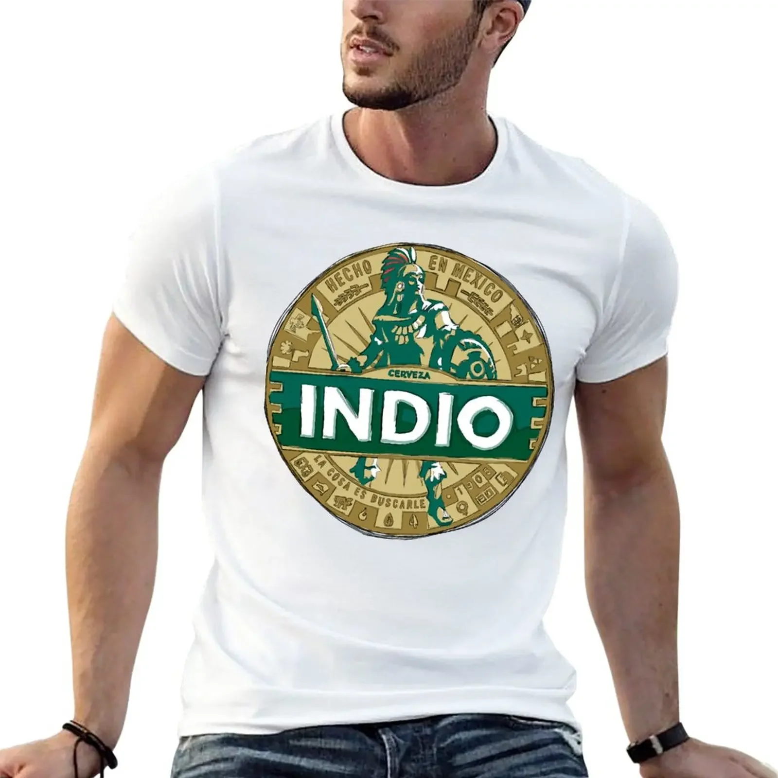 New Indio beer POP T-Shirt Anime graphic t shirts Blouse oversized tshirt for men fashion Arrival Cotton harajuku streetwear man