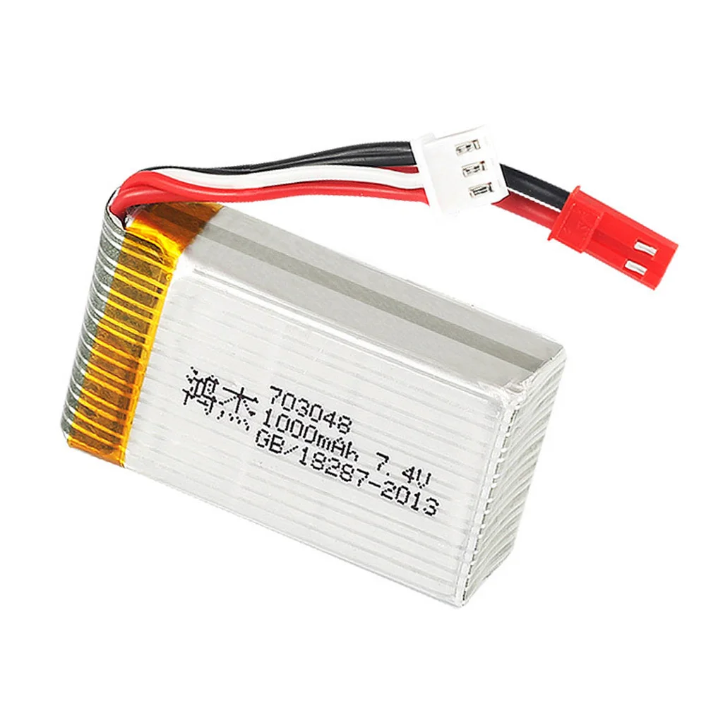 703048 batteria Lipo 7.4V 1000mah 2S con caricabatterie per MJXRC X600 U829A U829X X600 F46 X601H JXD391 FT007 accessori per giocattoli RC