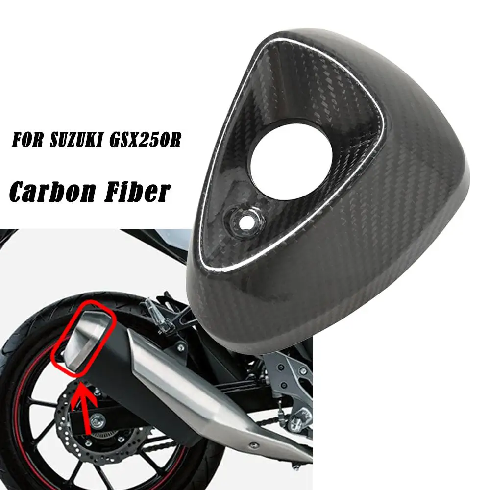 Carbon Fiber Cover For SUZUKI GSX250R Any Year Motorcycl Exhaust Pipe Port Protector Heat Shield Guard Anti-Scalding Cover Black