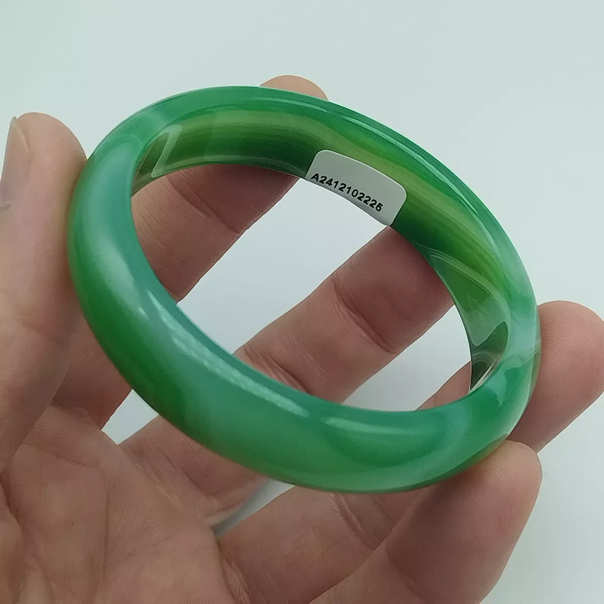 

Сертифицированный НАТУРАЛЬНЫЙ Азиатский зеленый натуральный агатовый нефритовый браслет, внутренний браслет 56,30 мм