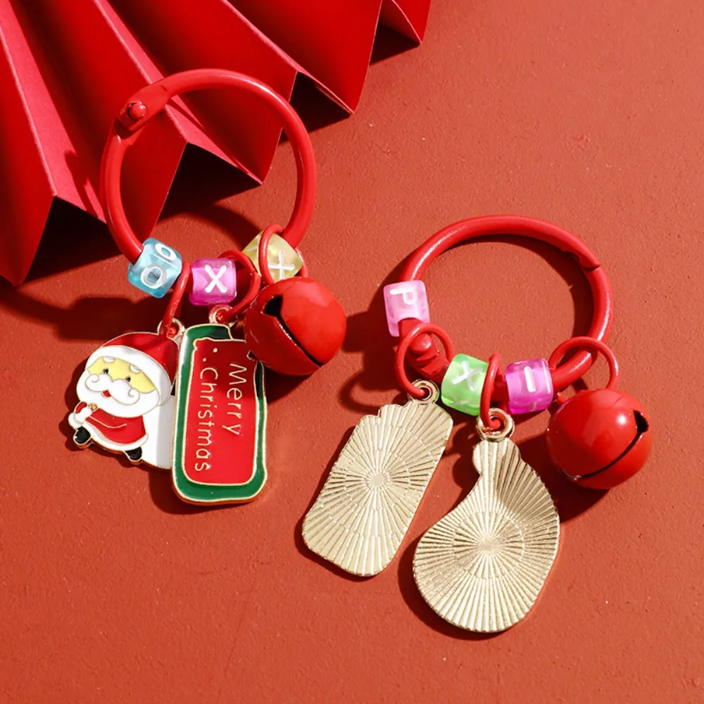 

Cute Cartoon Christmas Tag Pendant Christmas Tree Xmas Sants Claus Keychain Creative Exquisite Deer Key Ring Boys