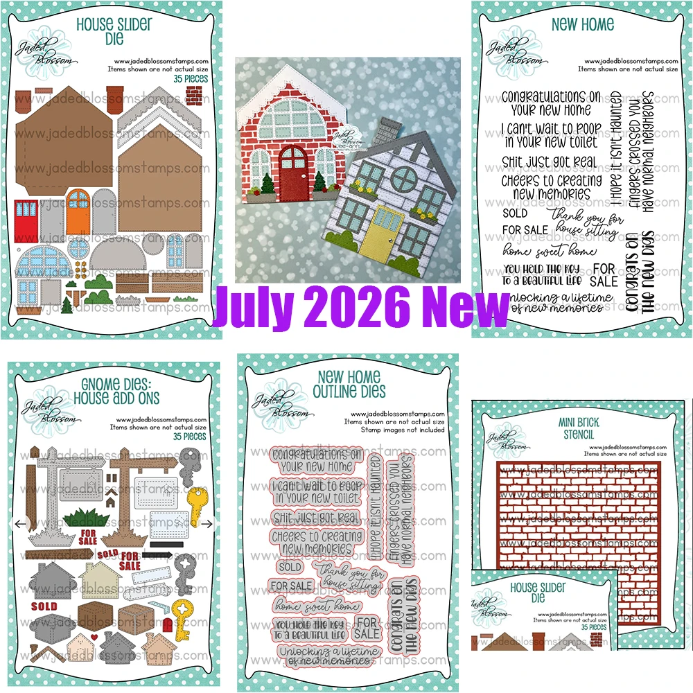 Housing Parts 2026 New Metal Cutting Dies Clear Stamps Stencil Handmade DIY Scrapbooking Photo Album Embossing Birthday Template