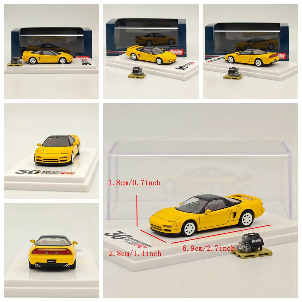 1/64 Hobby Japan NSX NA1 Type R 1994 con pantalla de motor 30th Anni NSX-R (NA2) con asientos originales modelo de exhibición en perla