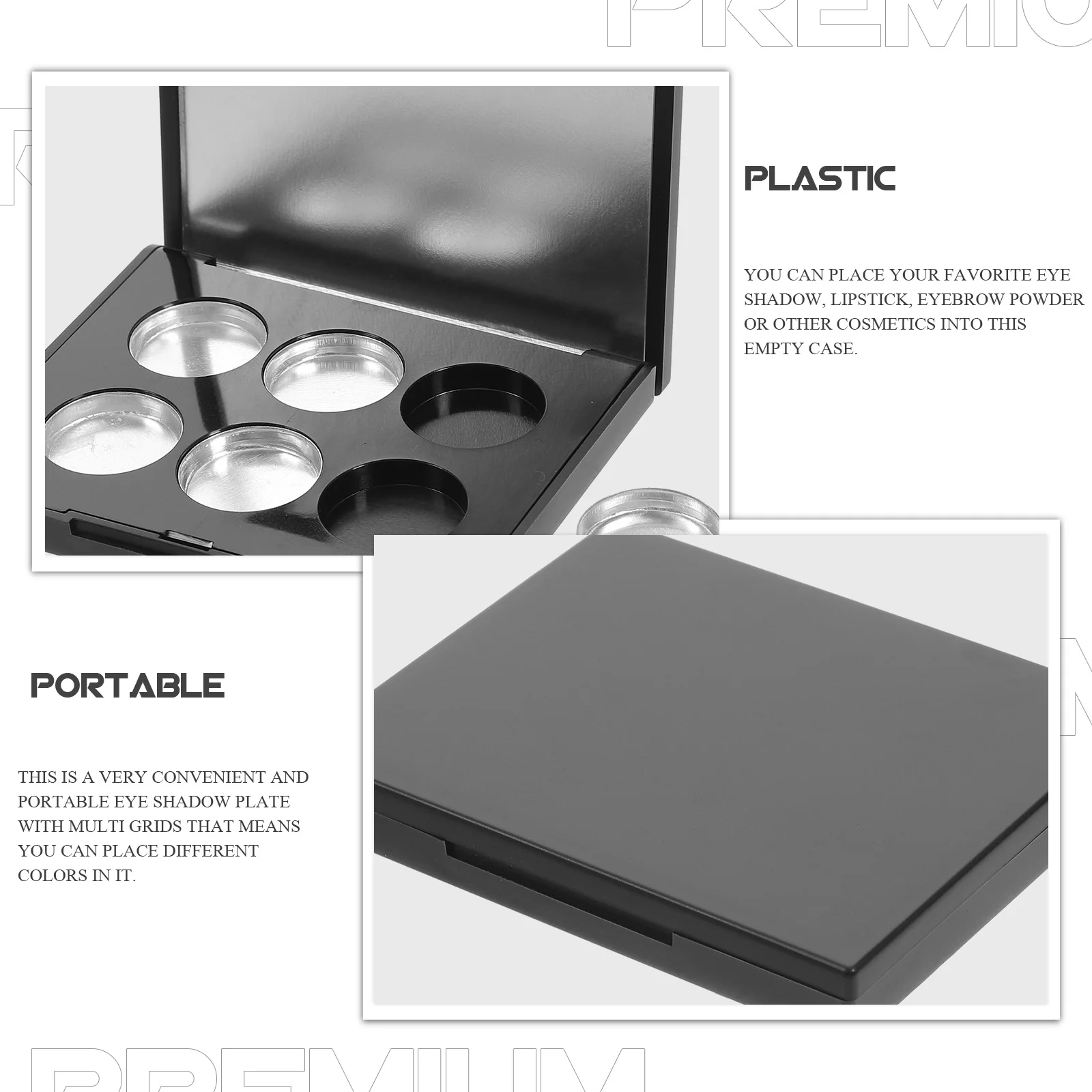 

1Set Empty Eyeshadow Case Premium DIY Storage Box Compact Lightweight Eyeshadow Holder Makeup Pallet Organizer Travel