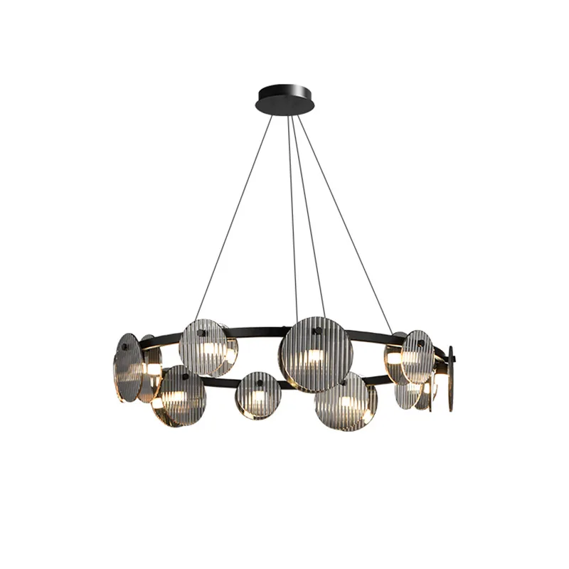 

Italian minimalist living room chandelier modern minimalist creative glass designer Nordic round restaurant light