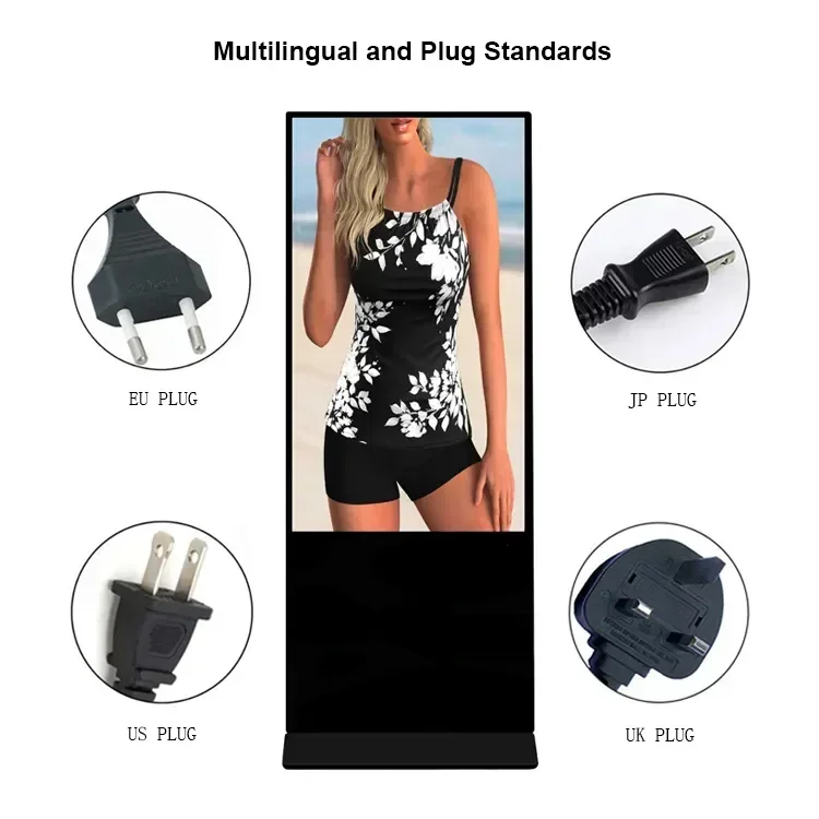 Advertising Machine Indoor Floor To Ceiling Digital LCD High-Definition Display Player Android/10Pinots Touchable/Optional Size