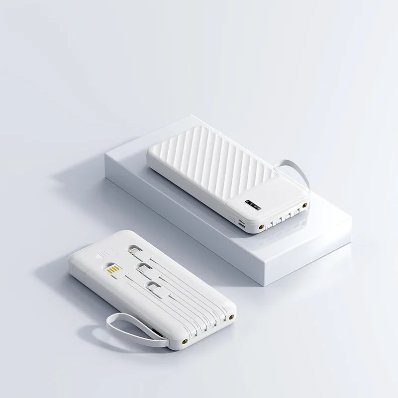 Comes with 4 Lines 20000mAh Large Capacity Power Bank Fast Charging External Battery for IPhone Xiaomi Huawei Samsung