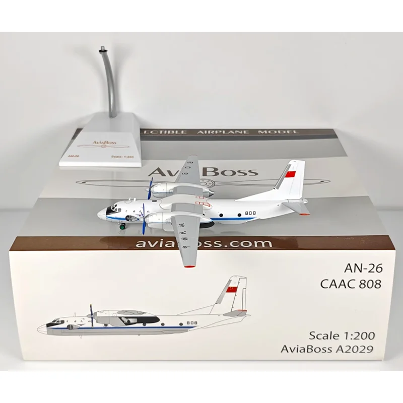 Diecast 1/200 Scale Civil Aviation Flight 808 of China A2029 An-26 AN26 Alloy Aircraft Model Collection Decorative Item Gift