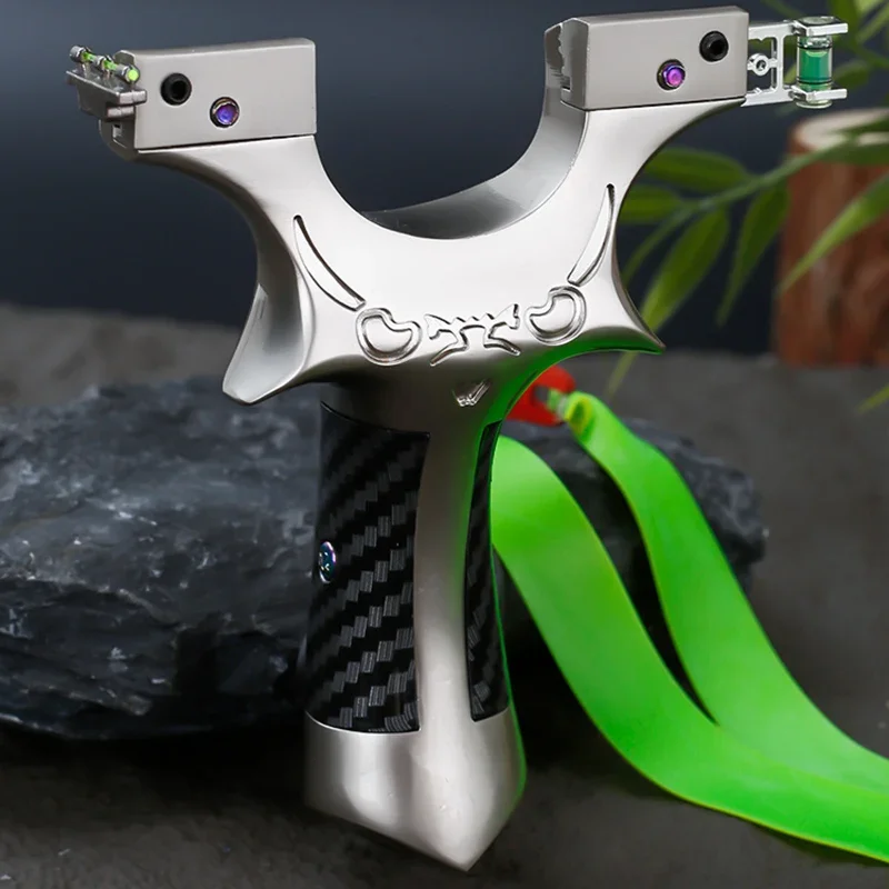 الفضة السوداء مخطط الربط سبائك الألومنيوم مقلاع معدني كامل المهنية اطلاق النار بيند مقبض الصيد في الهواء الطلق الرافعة