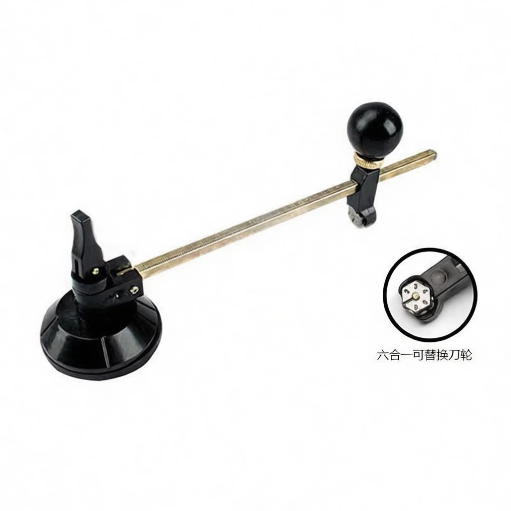 Manual Compass Glass Cutter Tool Adjustable Circle Cutting Hand Mechanism For Stained Glass Crafting Artistic Projects