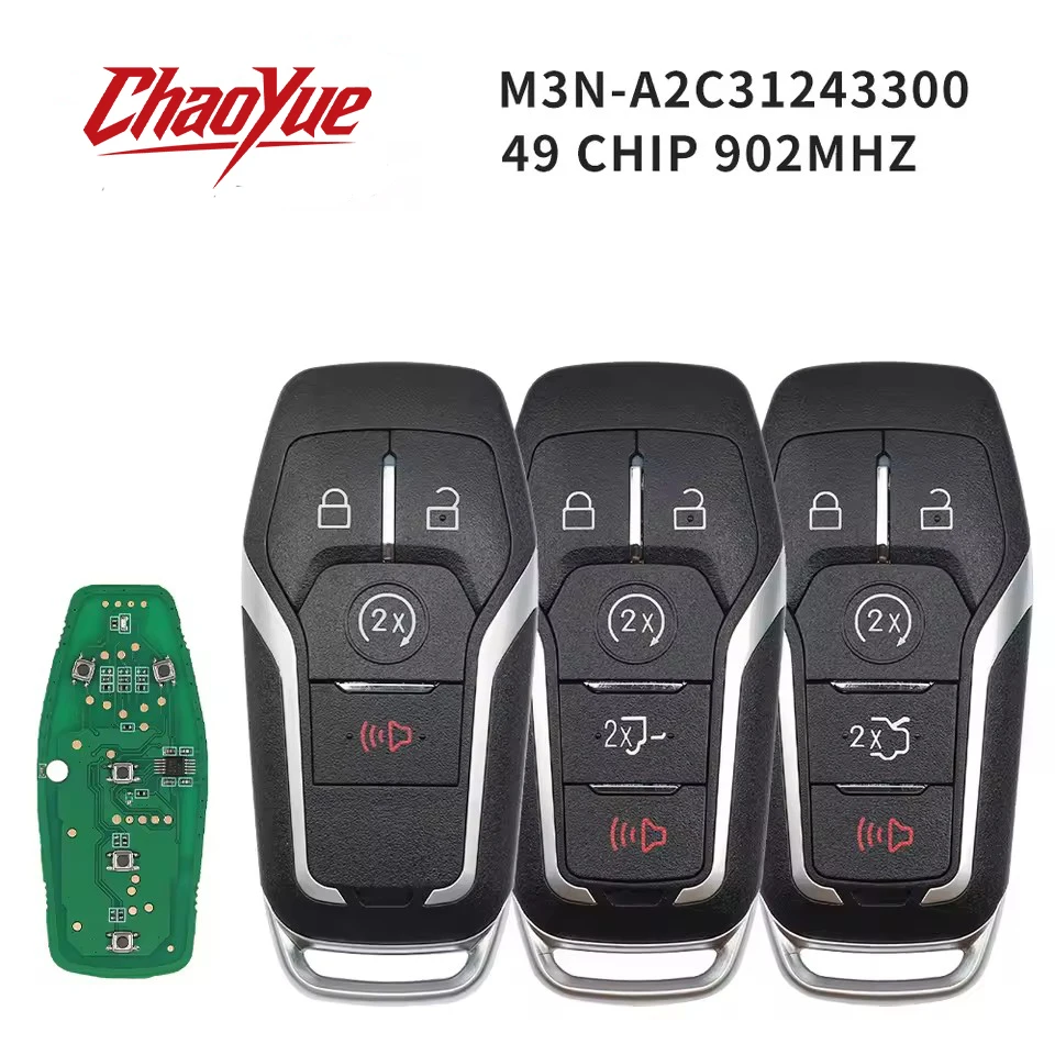ChaoYue M3N-A2C31243300 For Ford F-150 350 450 550 Edge Explorer Mustang 2015 -2017 Smart key lincoln mkz mkc 902MHz ID49