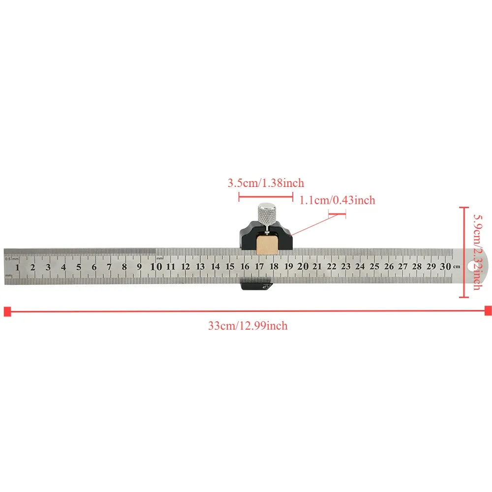 Steel Ruler Marking Positioning Block Steel Ruler Limiter Carpenter Drawing Line Mountain Positioning Ruler