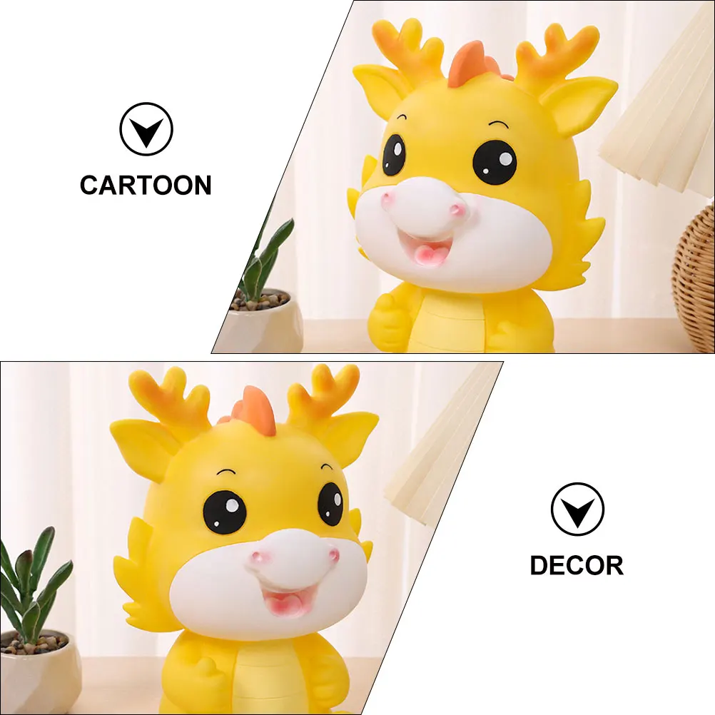 

Ornament Savings Tin New Year Dragon Decor Cute Money Bank Decorate Jar Pot Coin Child