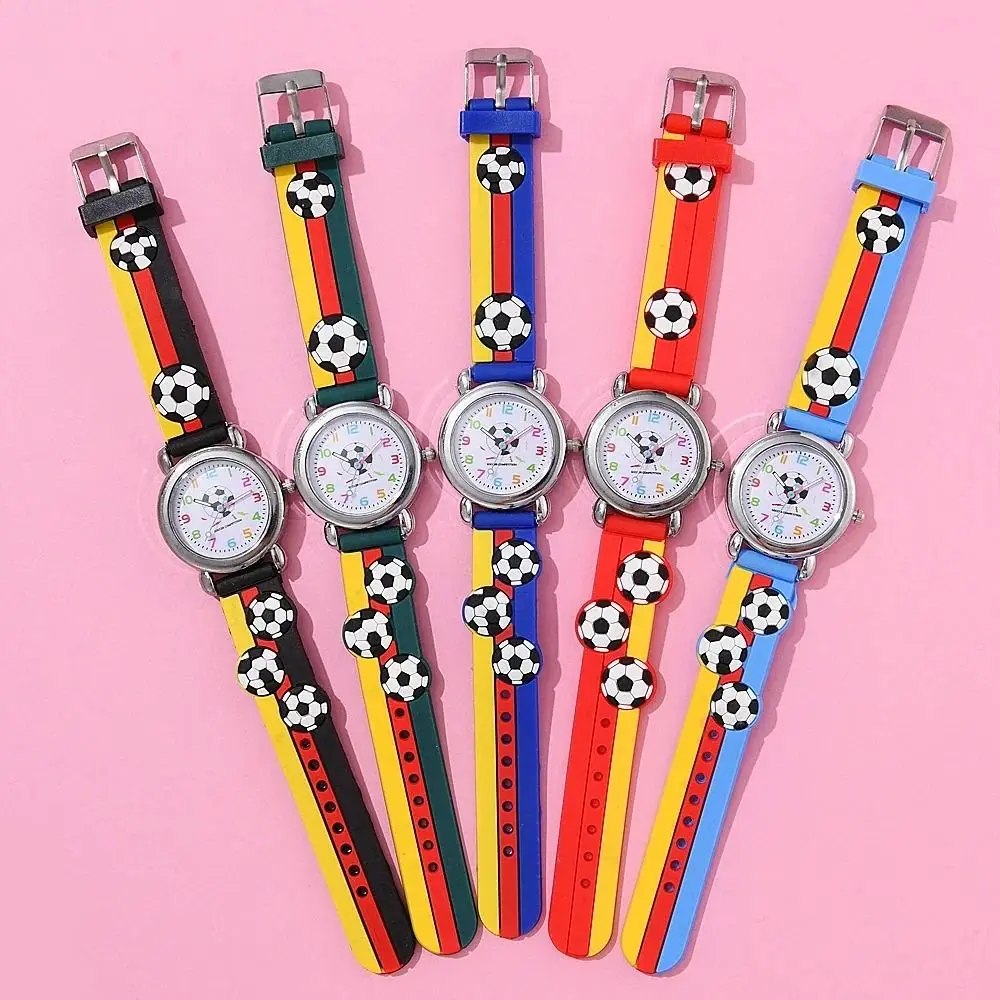 

Color Football Quartz Watch Casual Simple Electronic Watch Silicone Strap Numeric Pointer Wristwatches for Student Fashion