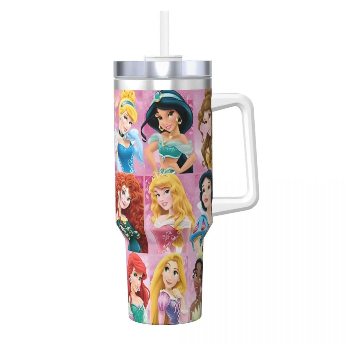 

Stainless Steel Tumbler Princess Mugs Cup With Straws Travel Cold Drink Water Bottle Keep Heat Large Capacity Thermal Cup