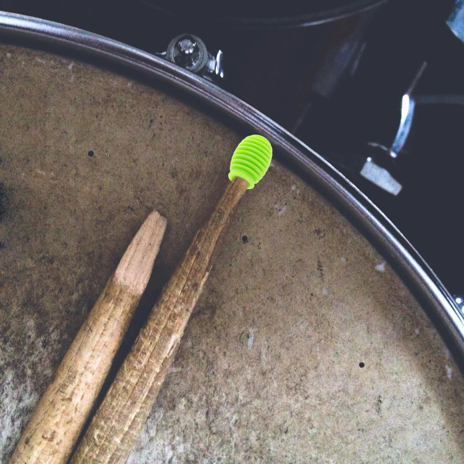 

2pcs Drumstick Protection Sleeve: Silicone Noise Reduction Tips For Quiet Practice Night Performance Spiral Grip Design Durable