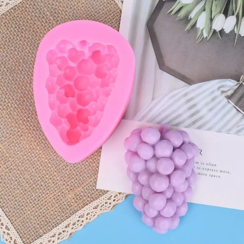 Uvas moldadas forma molde fruta molde silicone fofo para bolo bolo diy bolo capa soop ornament, resina