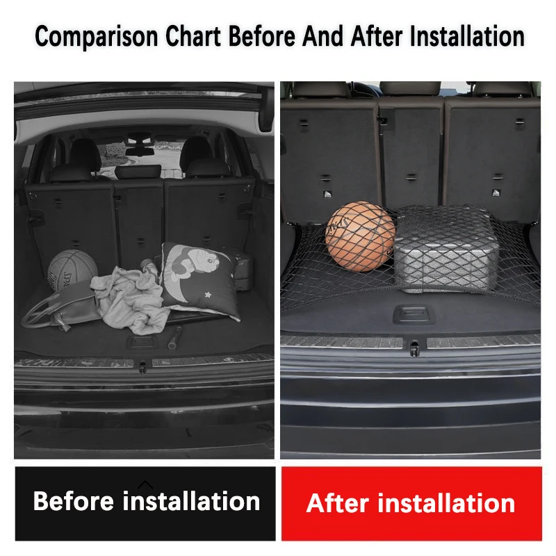 Car Trunk Mesh for Tesla Model Y 2020 2021 2022~2024 Storage Organizer Rear Net Cargo Elastic Pocket Hook Interior Accessorie