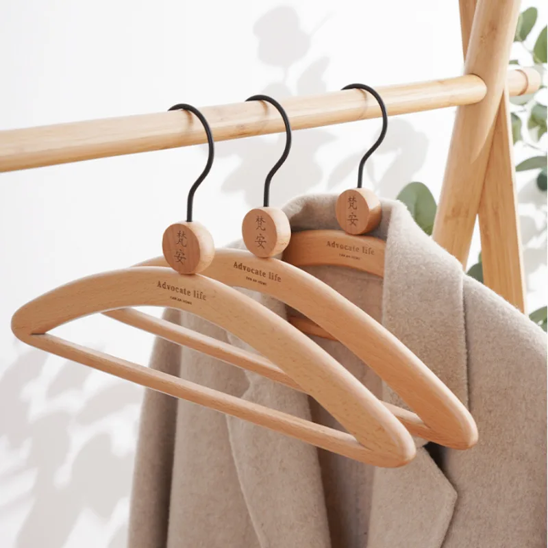 Solid Wood Clothes Hanger Dedicated to Clothing Stores Household Adult Antiskid and Traceless Wooden Hangers for Elegant