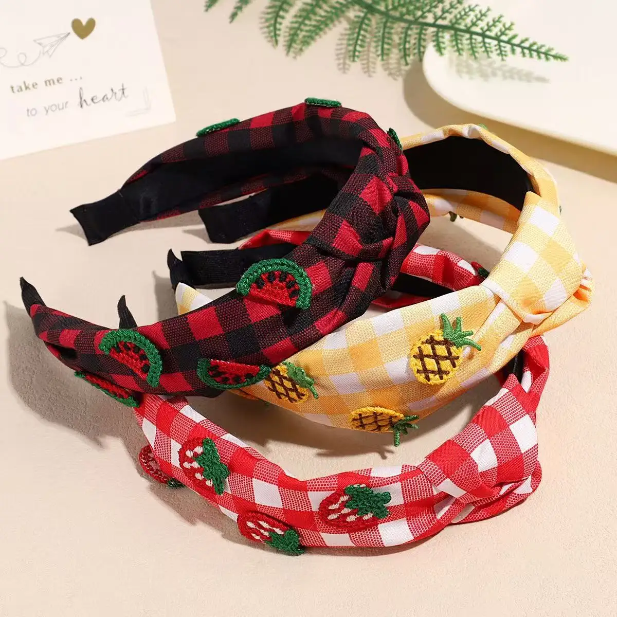 1 Uds. Aro para el pelo para mujer, a cuadros japoneses, fruta de dibujos animados, lindo Kawaii, dulce estilo Preppy, diademas JK, accesorios para el cabello de alta calidad