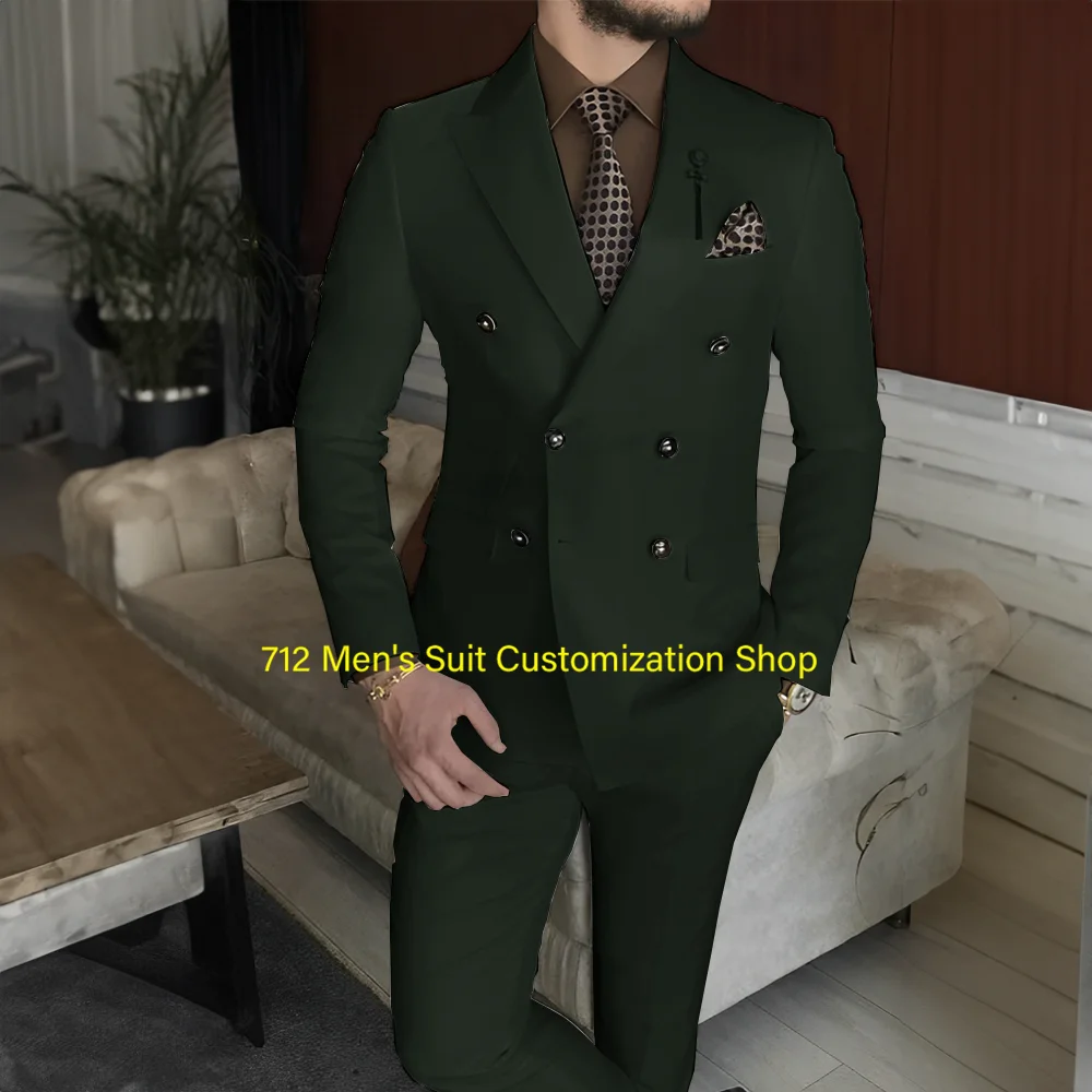 Terno violeta para homens, casamento, noivo, smoking, jaqueta dupla, calças, conjunto de 2 peças, blazer slim fit, terno formal