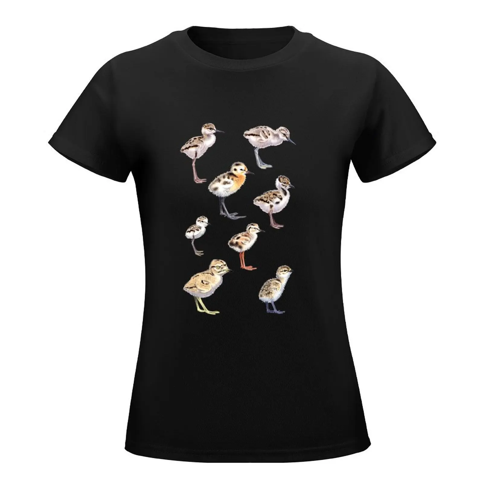 Shorebird chicks T-Shirt summer clothes Short sleeve tee t-shirt dress for Women long