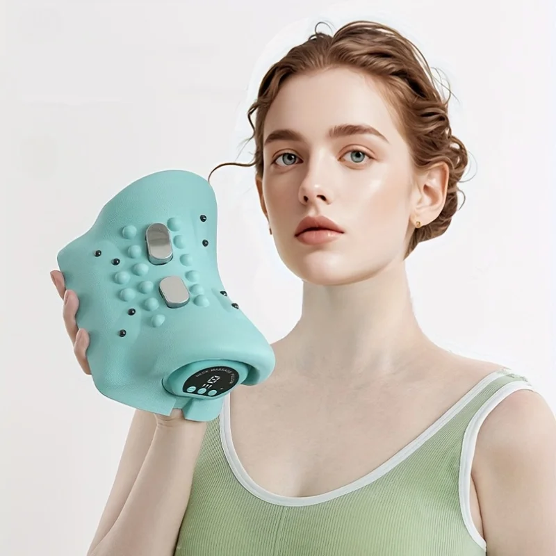 Multi Functional Vibration Massage Pillow Home Electric Neck Curvature Straightening Hot Compress Pulse Cervical Massage Pillow