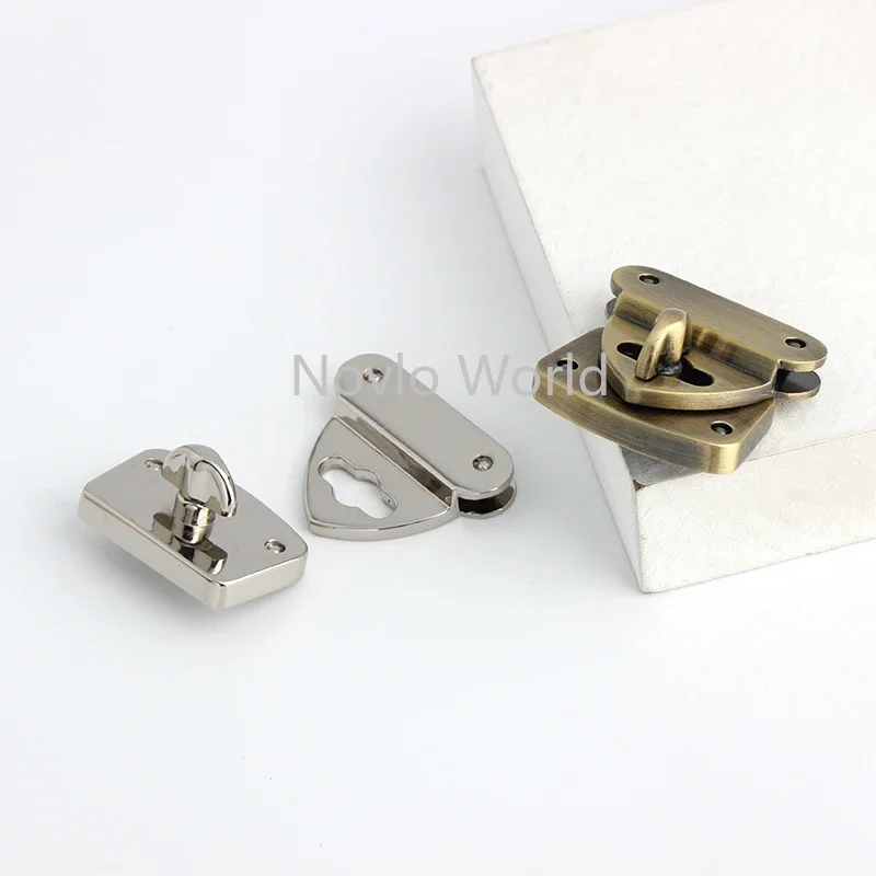 5-30Sets 32x36x3.5MM Silver Brush Antique Brass Locks Metal Clasps Handbag Bag Purse Hardware Closure Bags Buckles Accessories