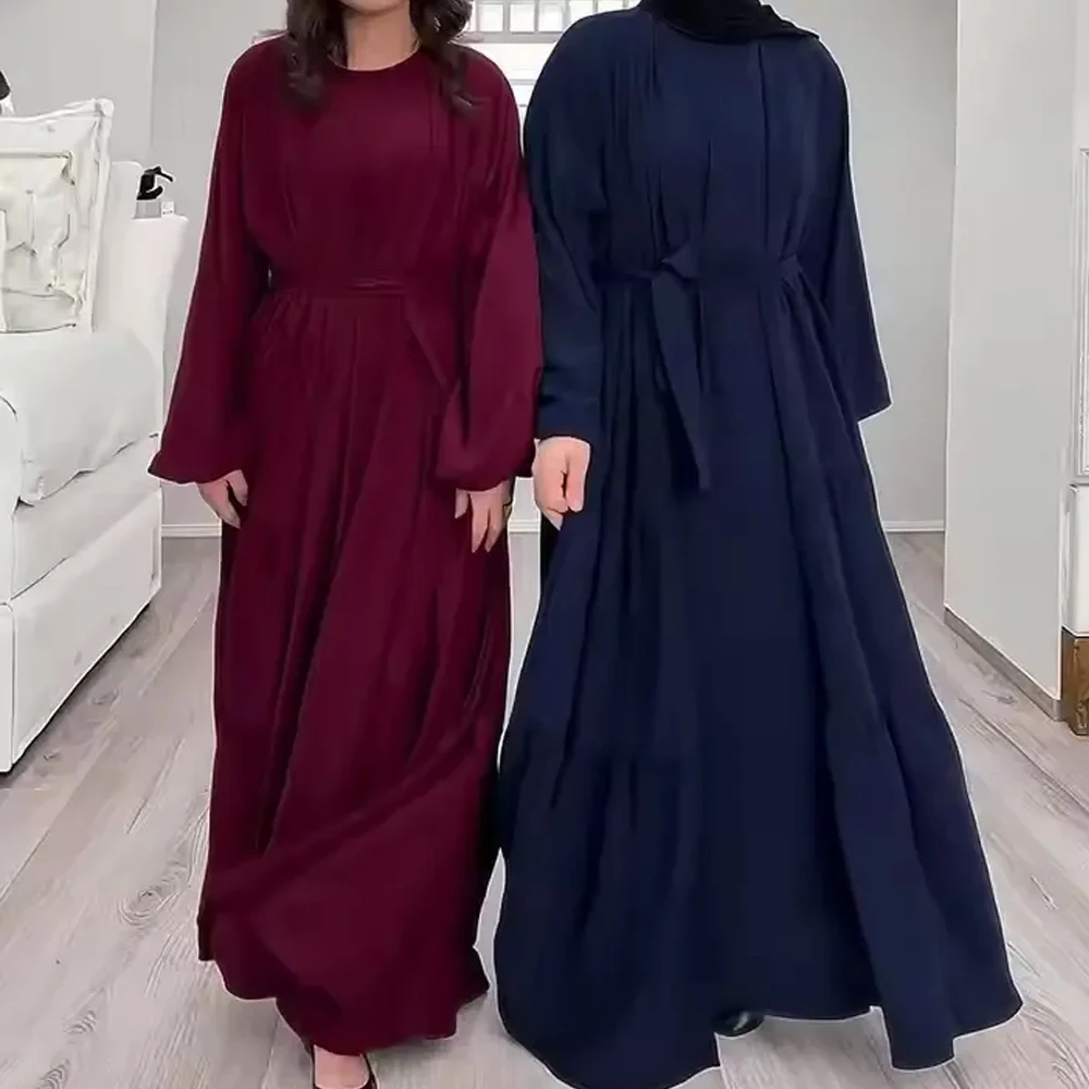 

Dubai Kimono Open Abaya Cardigan Long Dress 2 Piece Set Muslim Dress Women Turkey Kaftan Kebaya Caftan Marocain Femme Robe Suits