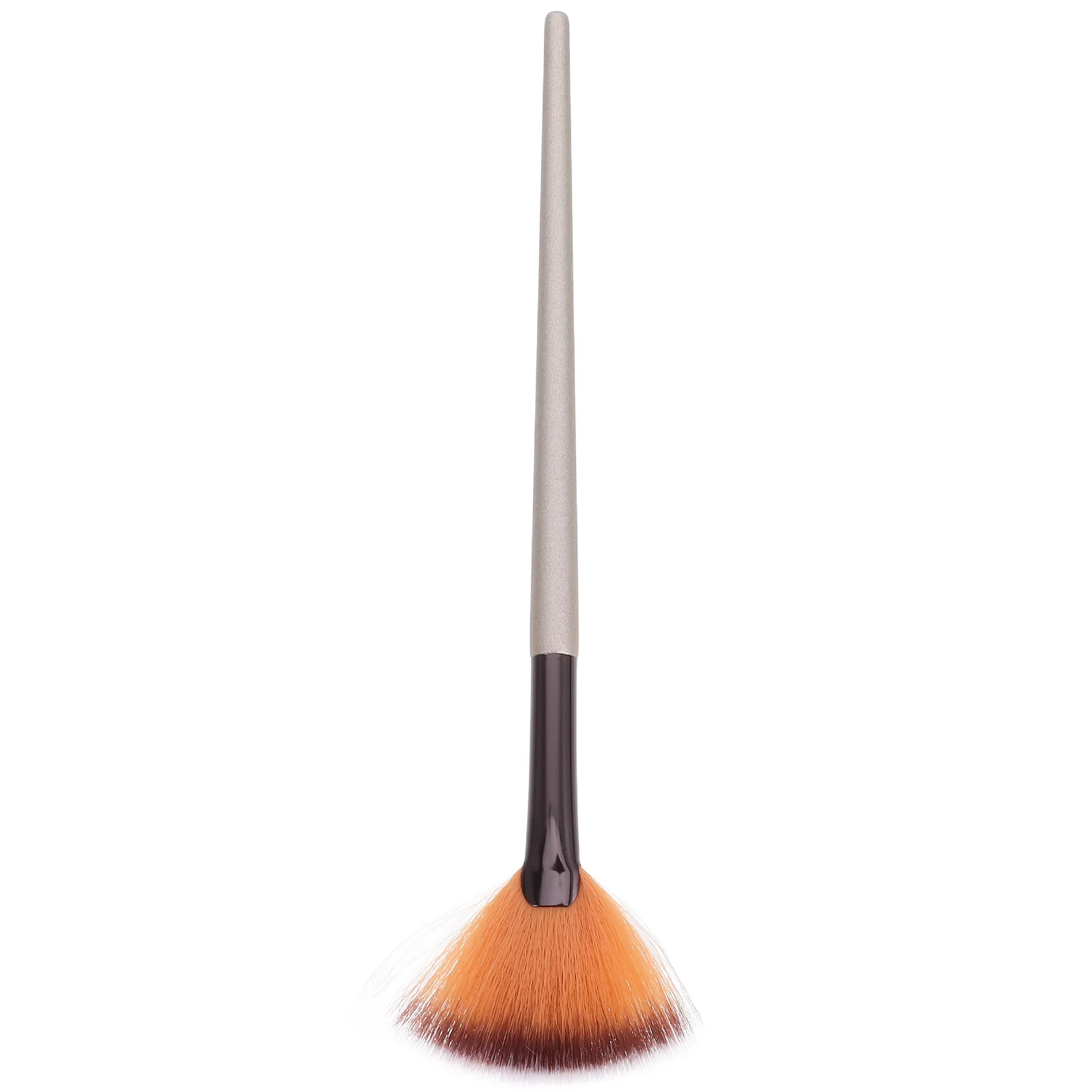 

Wooden Handle Fan Shape Synthetic Nylon Bristles Makeup Brush For Powder Foundation Blending Dense Soft Tapered Tips