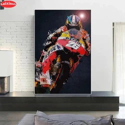 New 5D Round Diamond Painting Moto GP Marc Marquez Racer Graffiti Art Diamond diy Embroidery Home Decoration Mosaic