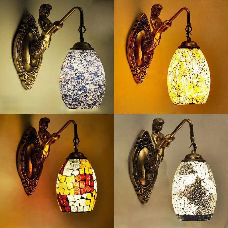 SAMAN Contemporary Mermaid Wall Lamp Personalized And Creative Living Room Bedroom Hallway Bar Decoration Light