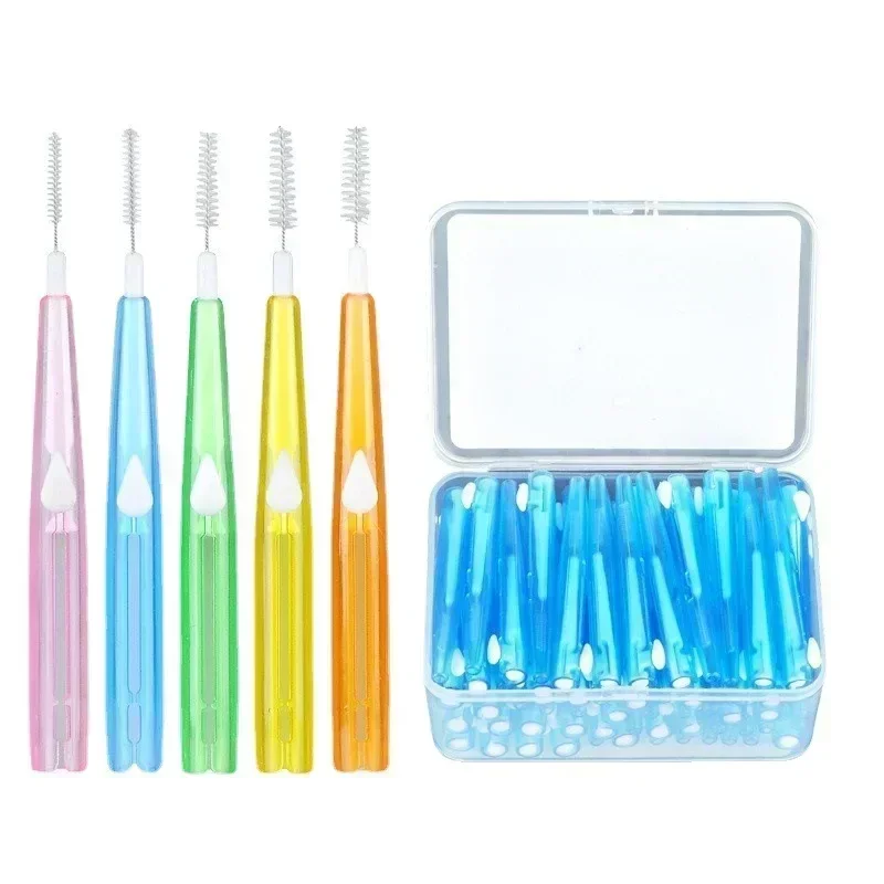 30/40/60 Pcs/Box Toothpick Dental Interdental Brush 0.6-1.5Mm Cleaning Between Teeth Oral Care Orthodontic I Shape Tooth Floss