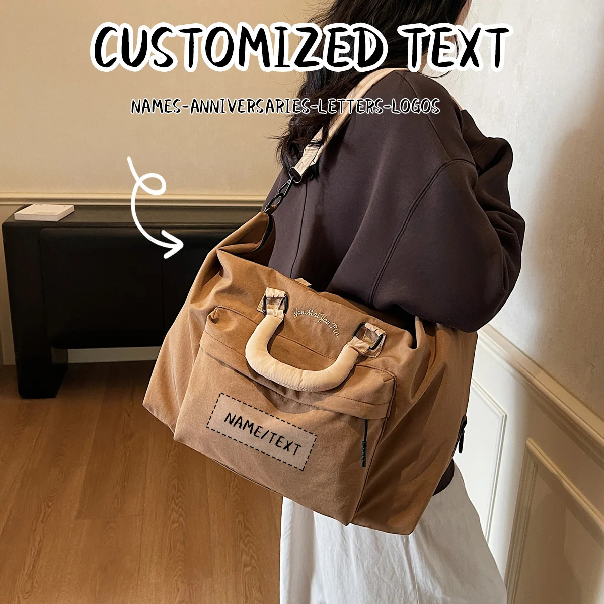 

Высококачественная складная дорожная сумка с логотипом, мужская легкая сумка для багажа большой вместимости на короткие расстояния, фитнес-путешествия, сделай сам