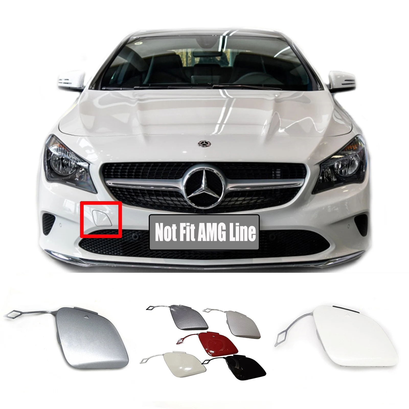 Voorste trekhaakafdekking geschikt voor 16-19 Mercedes-Benz CLA Coupé (C117) CLA180 CLA200 CLA220 CLA250 SPORT A1178851300