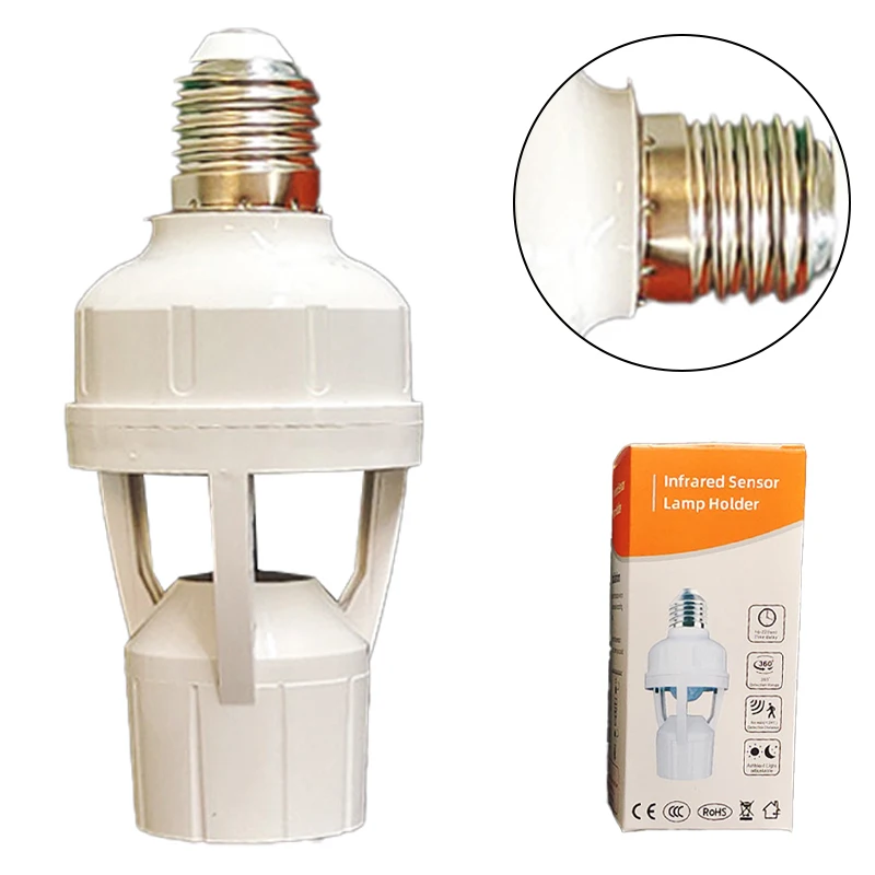 

AC100-240V E27 Socket Converter With PIR Motion Sensor Ampoule LED E27 Lamp Base Intelligent Switch Light Bulb Lamp Holder