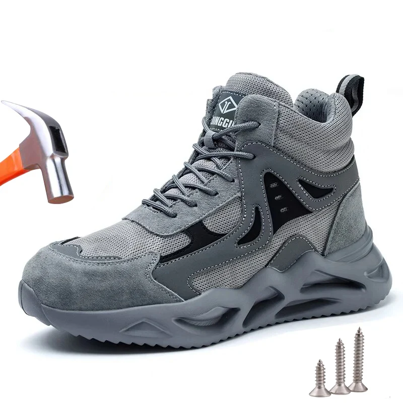 Men Work Safety Shoes Women Lightweight Anti-smash Anti-puncture Work Sneakers Indestructible Protective Safety Boots