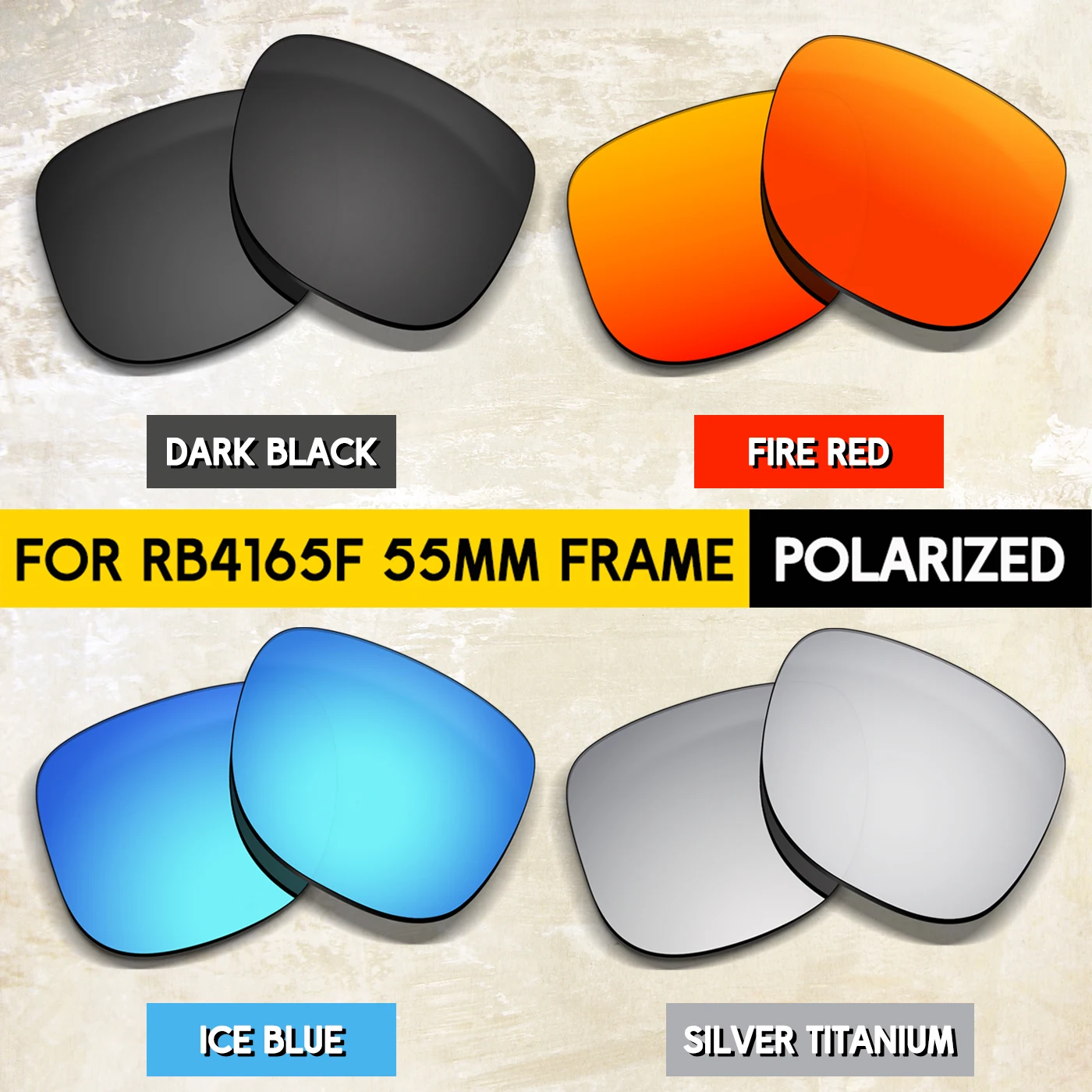 Premium Replacement Lenses for RB4165F 55mm Sunglasses – Scratch-Resistant