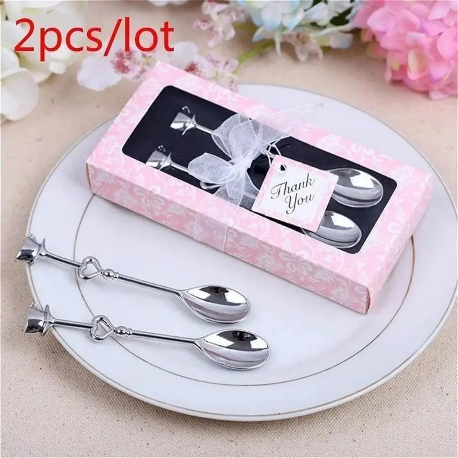 2 Pcs Couple Coffee Spoon Wedding Favors And Gifts Wedding Gifts For Guests Wedding Souvenirs Event & Party Supplies Wholesale