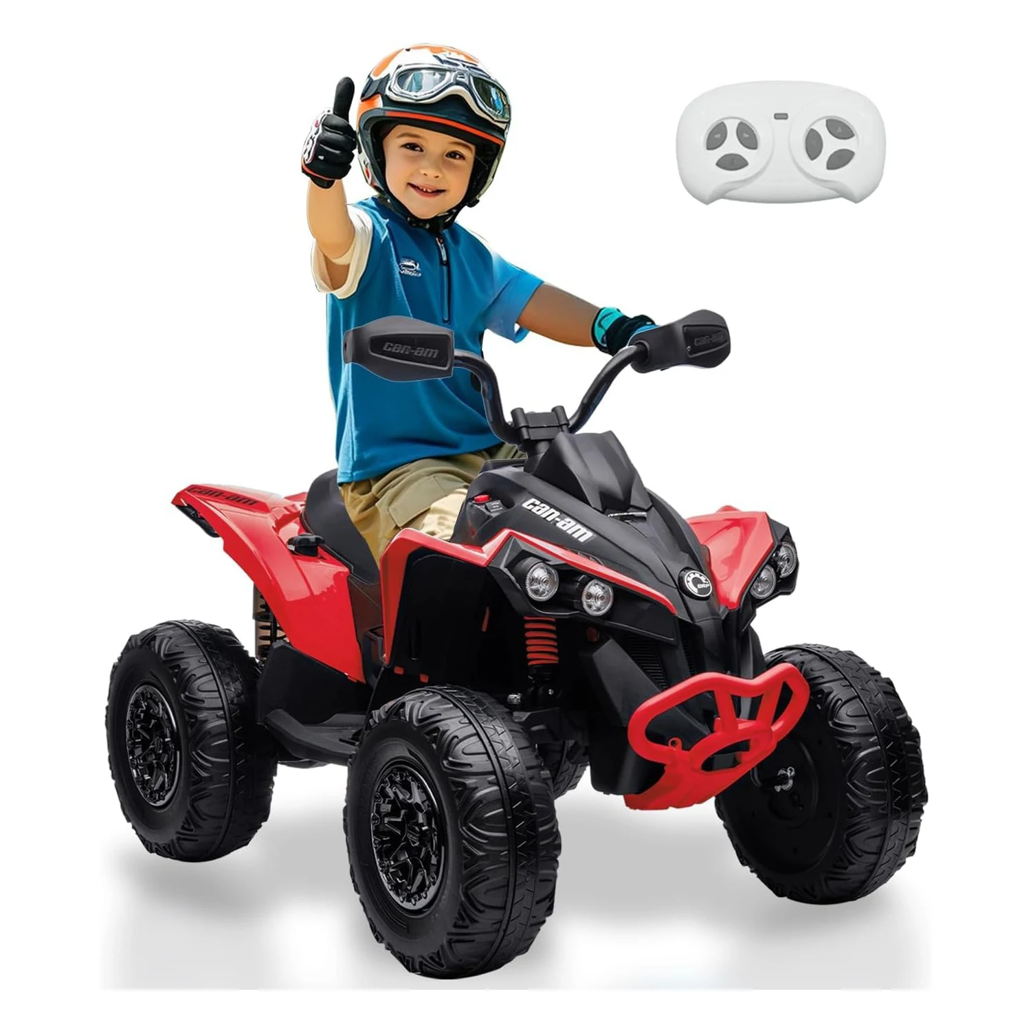 12V 4 Wheeler elektrische ATV rit op speelgoedauto voor kinderen van 37-95 maanden met 5MPH maximale snelheid afstandsbediening muziekverhaal rood
