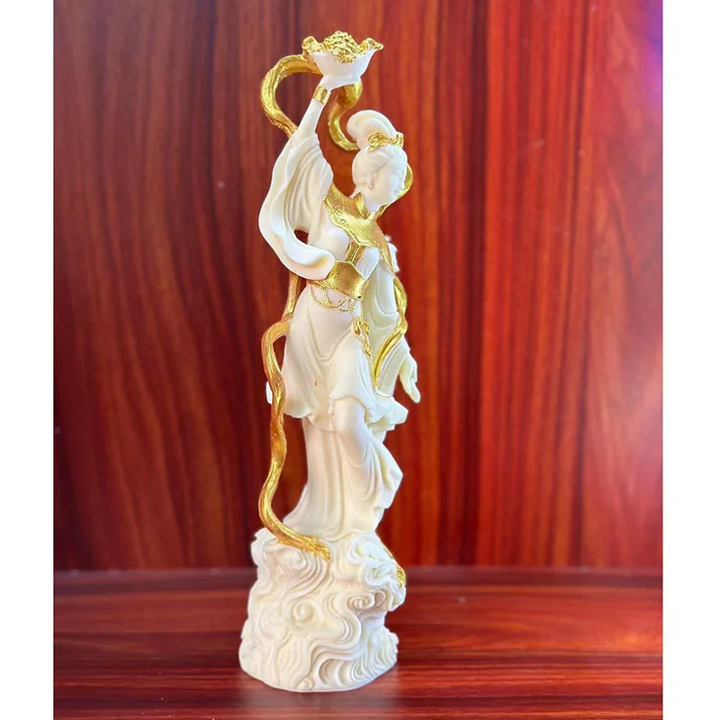 

Ivory Nut Girls Loose Flower Chinese Home Decoration Ladies Decoration Hallway TV Cabinet Desktop Beauty Crafts