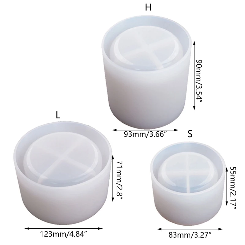 Y1UB caja almacenamiento taza DIY molde macetero para suculentas molde resina maceta molde cristal